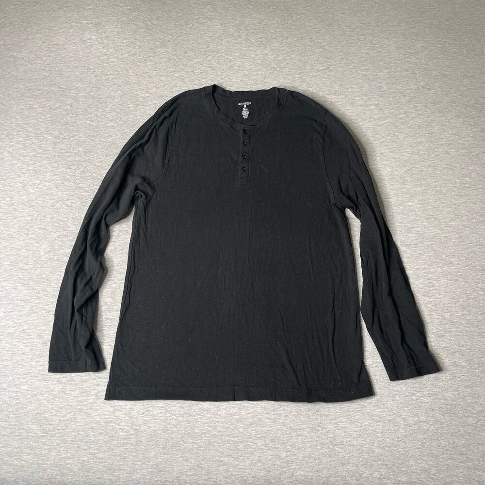 Basic/Outfitters Men’s Long Sleeve Henley Tee Shirt